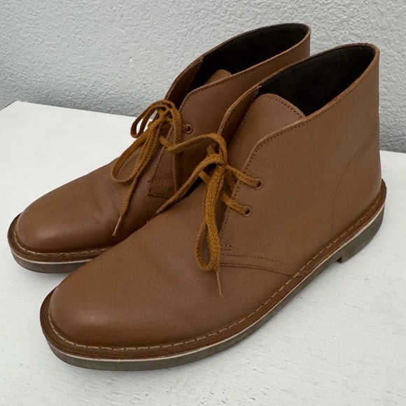 Clarks Other - Clarks Bushacre Chukka Boots Brown Leather Comfort Shoes Men's Size 10